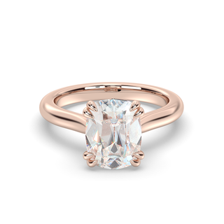 Amsterdam Lotus Prong, Antique Old Mine Elongated Cushion Lab Diamond