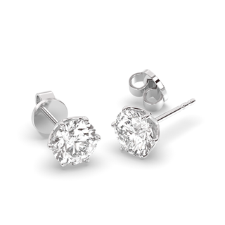 Amsterdam Tulip Earrings, 2ctw Round Studs