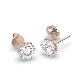 Amsterdam Tulip Earrings, 1ctw Round Studs