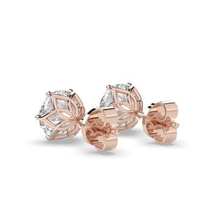 Amsterdam Tulip Earrings, 1ctw Round Studs