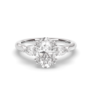 Amsterdam Lotus Prong, 3 Stone Classic, Oval Cut