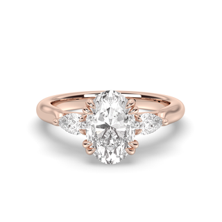 Amsterdam Lotus Prong, 3 Stone Classic, Oval Cut