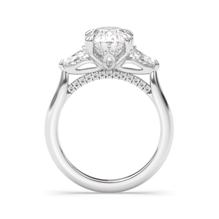 Amsterdam Lotus Prong, 3 Stone Classic, Oval Cut