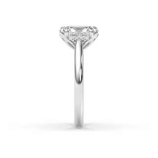 Amsterdam Lotus Prong, Antique Old Mine Elongated Cushion Lab Diamond