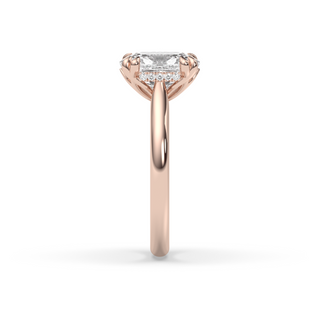 Amsterdam Lotus Prong, Antique Old Mine Elongated Cushion Lab Diamond