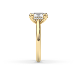 Amsterdam Lotus Prong, Antique Old Mine Elongated Cushion Lab Diamond