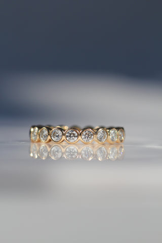 Olive Round Eternity Lab Diamond Wedding Band