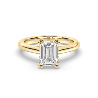 Vintage Amsterdam Lotus Prong, Emerald Cut