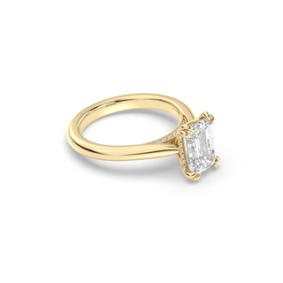 Vintage Amsterdam Lotus Prong, Emerald Cut