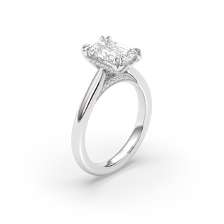 Vintage Amsterdam Lotus Prong, Emerald Cut