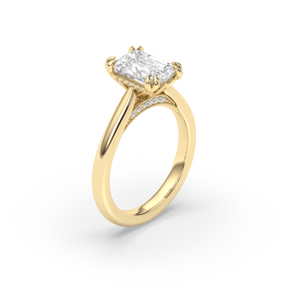 Vintage Amsterdam Lotus Prong, Emerald Cut