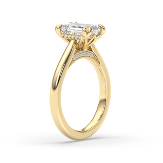 Vintage Amsterdam Lotus Prong, Emerald Cut