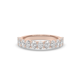 Oval Lab Diamond Half Eternity Wedding Band