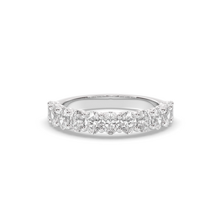 Oval Lab Diamond Half Eternity Wedding Band