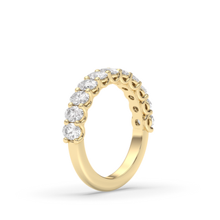 Oval Lab Diamond Half Eternity Wedding Band