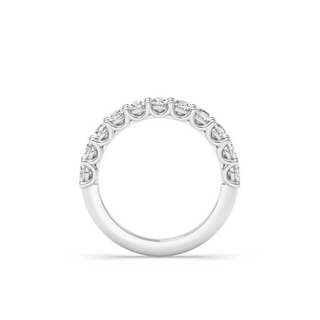 Oval Lab Diamond Half Eternity Wedding Band