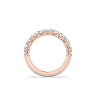 Oval Lab Diamond Half Eternity Wedding Band