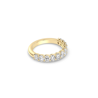 Oval Lab Diamond Half Eternity Wedding Band