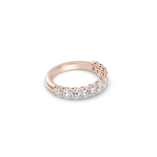 Oval Lab Diamond Half Eternity Wedding Band