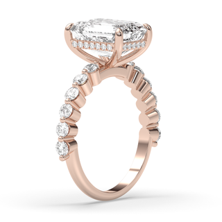 Rome Shared Prong Ring, Emerald Cut
