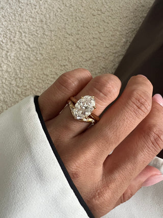 The Drip Wedding Band, Marquise and Round Accents