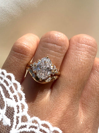The Drip Wedding Band, Marquise and Round Accents