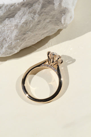 Amsterdam Lotus Prong, Elongated Cushion Old Mine Lab Diamond