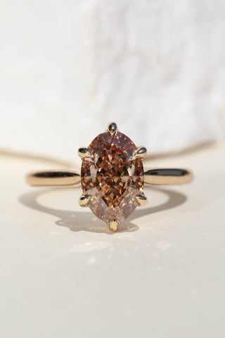 3 Honey Cognac Oval Lab Diamond Vintage Monaco