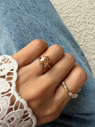 3 Honey Cognac Oval Lab Diamond Vintage Monaco