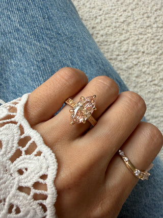 3.1 OMC Peach Champagne Marquise Capri Solitaire