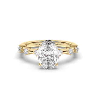 Florence II Spaced Moissanite Ring, Oval Cut