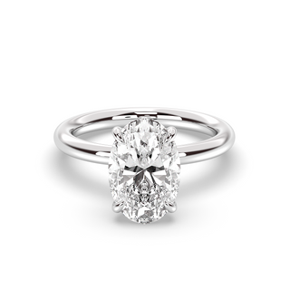 London Hidden Halo Solitaire, Oval Cut