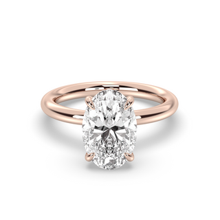 London Hidden Halo Solitaire, Oval Cut