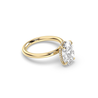 London Hidden Halo Solitaire, Oval Cut