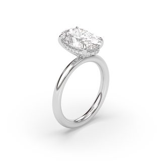 London Hidden Halo Solitaire, Oval Cut