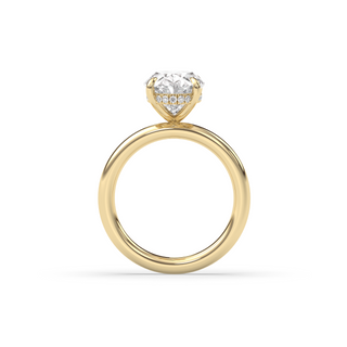 London Hidden Halo Solitaire, Oval Cut