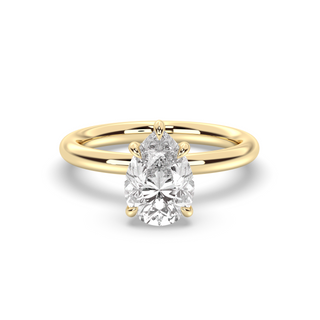 London Hidden Halo Solitaire, Pear Cut