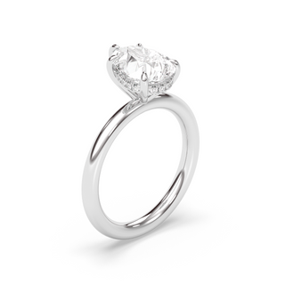 London Hidden Halo Solitaire, Pear Cut