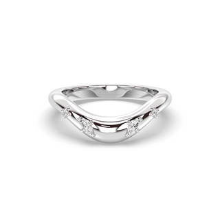 The Drip Wedding Band, Marquise and Round Accents