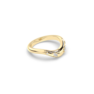 The Drip Wedding Band, Marquise and Round Accents