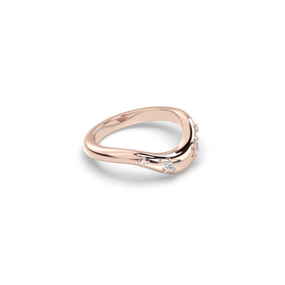 The Drip Wedding Band, Marquise and Round Accents