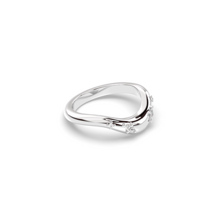 The Drip Wedding Band, Marquise and Round Accents
