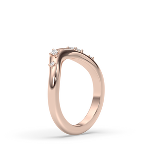 The Drip Wedding Band, Marquise and Round Accents