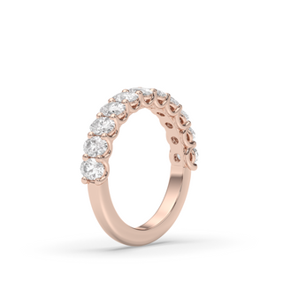 Oval Lab Diamond Half Eternity Wedding Band