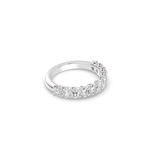 Oval Lab Diamond Half Eternity Wedding Band
